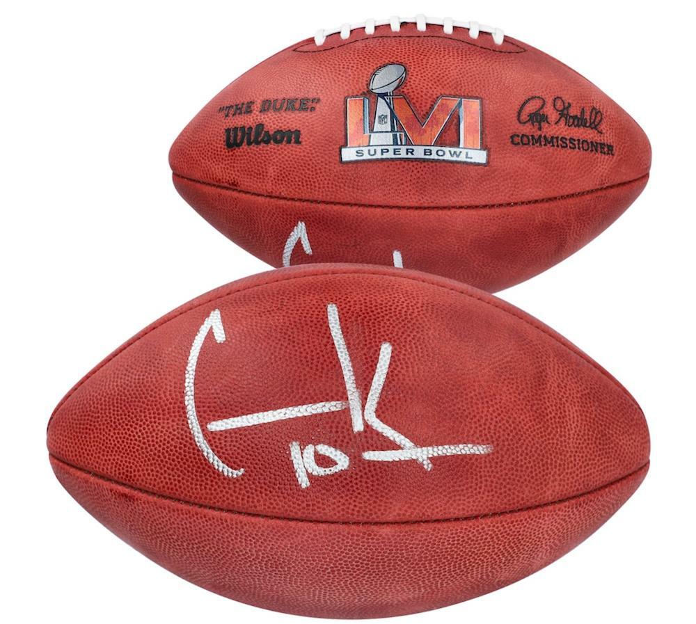 Cooper Kupp Autographed Los Angeles Rams SB LVI Champs Logo Official Wilson Duke Football Fanatics