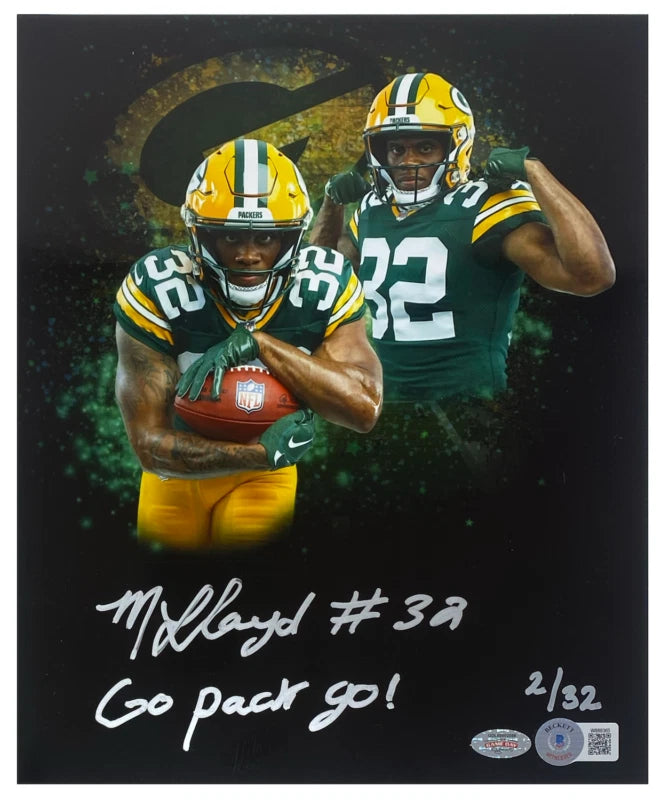 MarShawn Lloyd Autographed/Inscribed "Go Pack Go!" Green Bay Packers 8" x 10" Collage Photograph Beckett/GDL LE 32