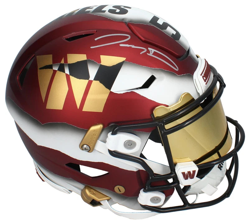 Jayden Daniels Autographed Washington Commanders Custom Painted "Ripped" Speedflex Authentic Helmet Fanatics