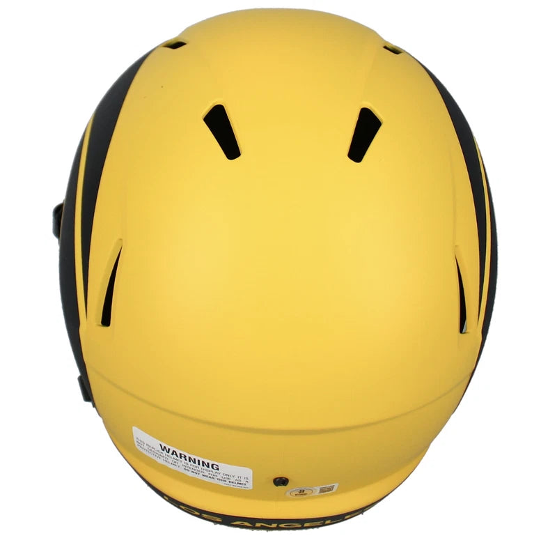 Marshall Faulk Autographed Rams RAVE Speed Full Size Helmet Beckett Witnessed