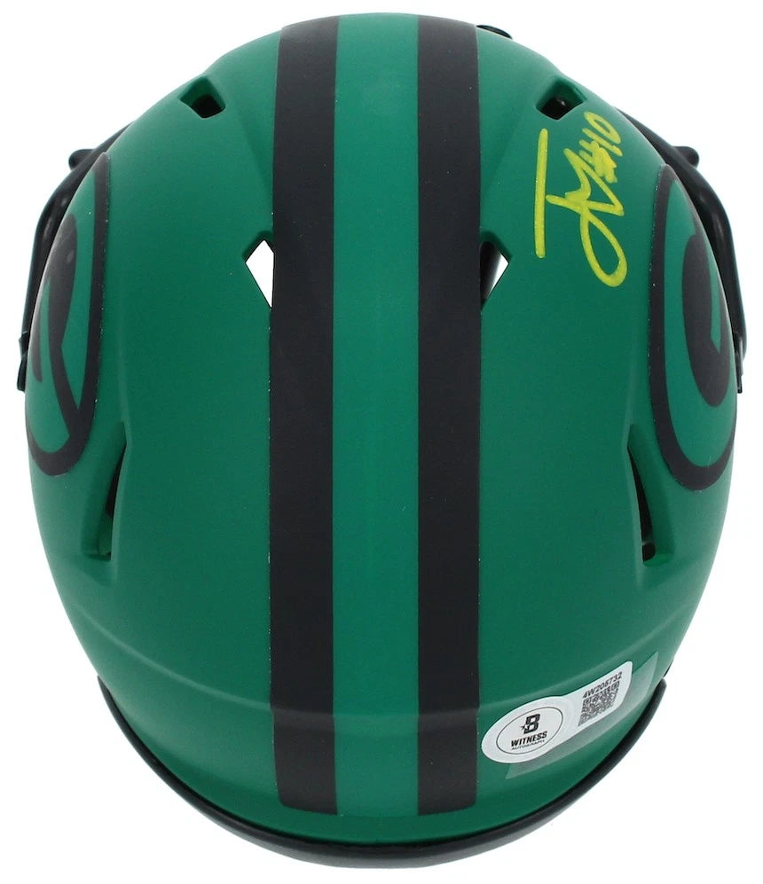 Jordan Love Autographed Green Bay Packers RAVE Speed Mini Helmet Beckett Witnessed