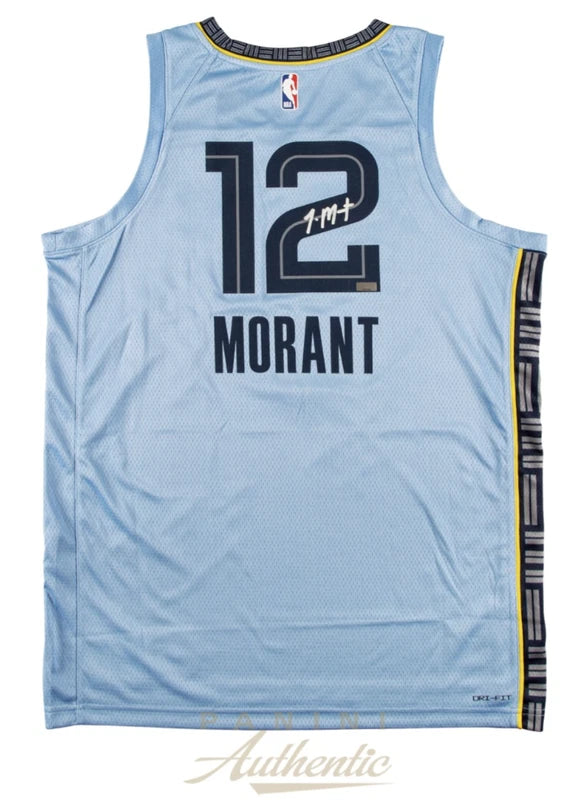 Ja Morant Autographed Memphis Grizzlies Light Blue Jordan Brand 2022-23 Swingman Jersey Panini