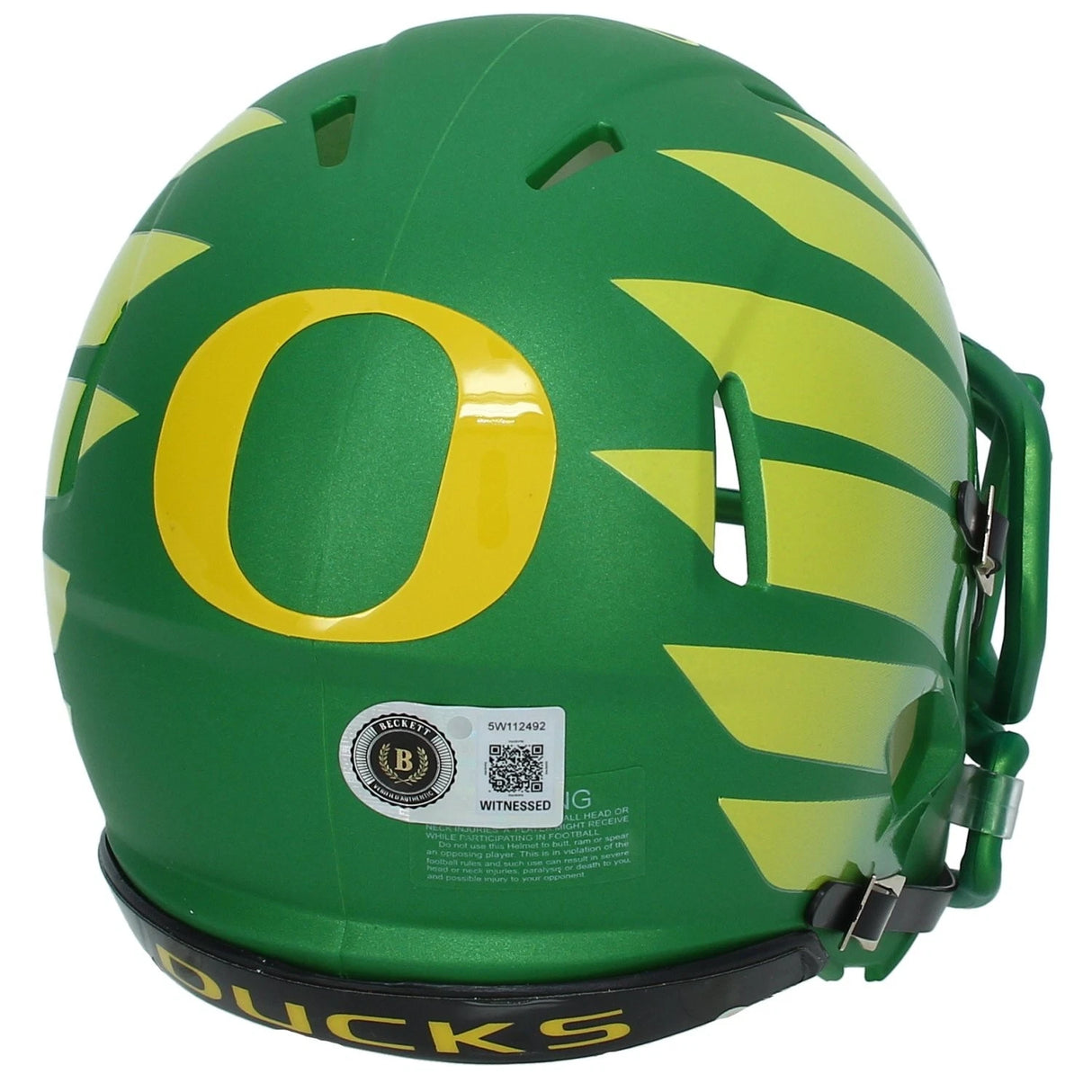Christian Gonzalez Autographed Oregon Ducks Painted Wings Speed Mini Helmet Beckett Witnessed