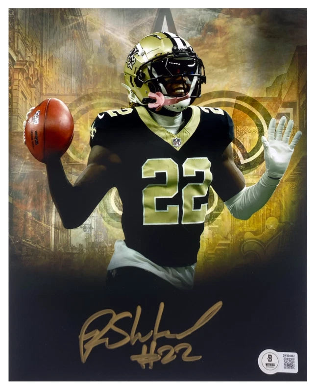 Rashid Shaheed Autographed New Orleans Saints Black Uniform Celebration 8" x 10" Photograph Beckett Witnessed