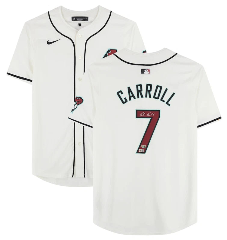 Corbin Carroll Autographed Arizona Diamondbacks White Nike Limited Jersey Fanatics