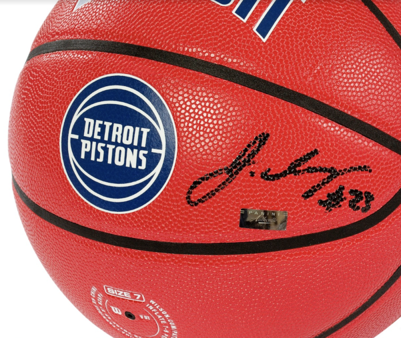JADEN IVEY Autographed Detroit Pistons NBA 75th Anniversary Red City Edition Basketball PANINI