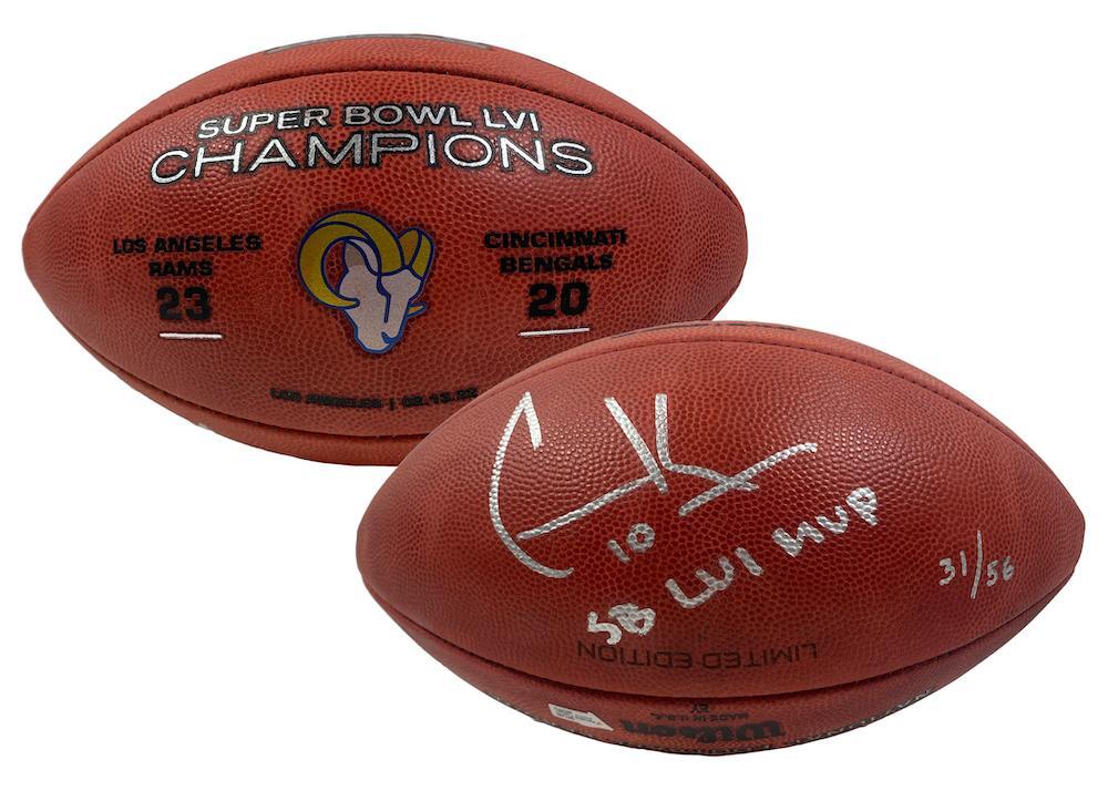 Cooper Kupp Autographed/Inscribed "SB LVI MVP" Los Angeles Rams SB LVI Champions Logo Wilson Duke Authentic Football Fanatics LE 56