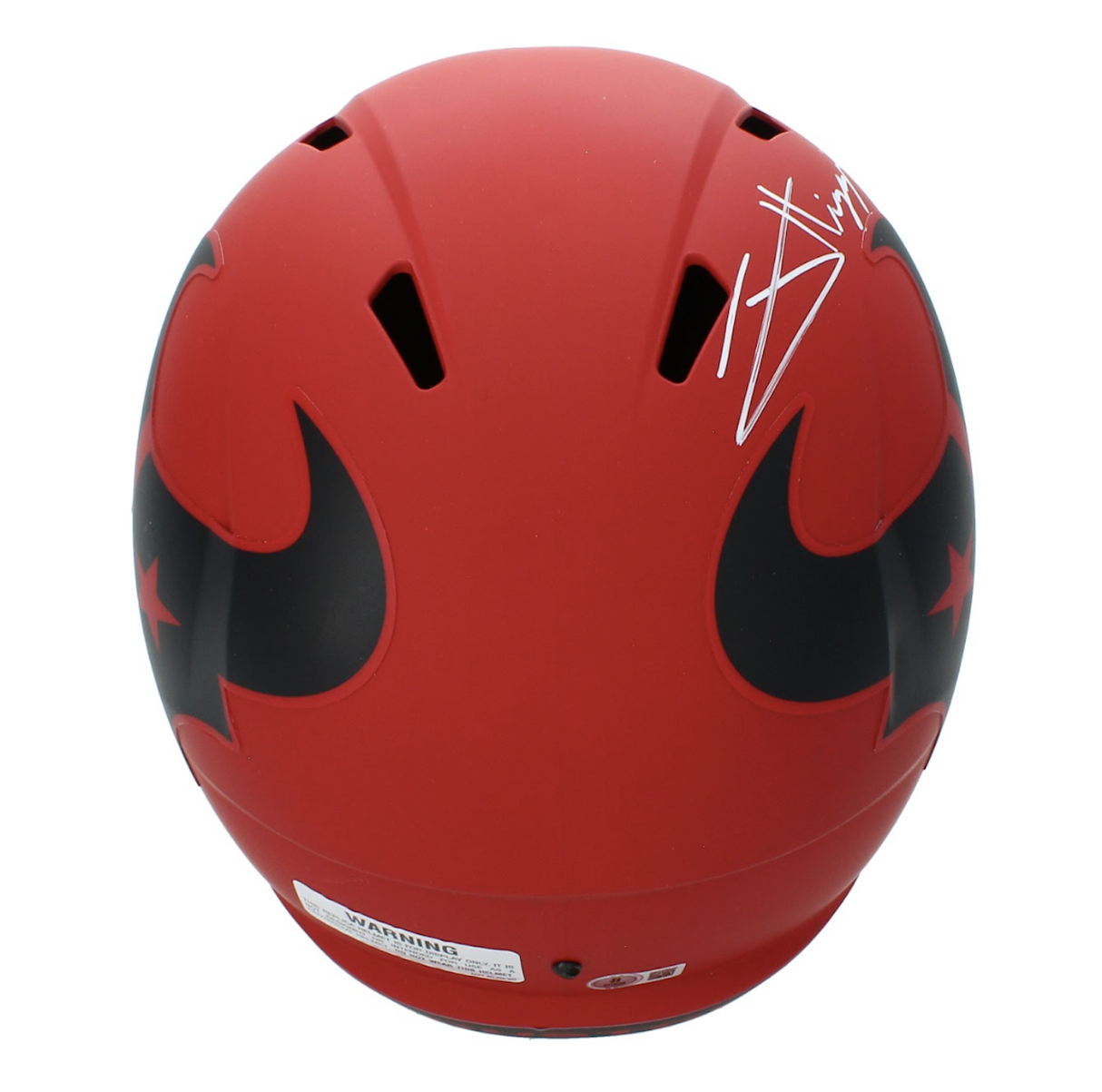 Jayden Higgins Autographed Houston Texans RAVE Speed Full Size Helmet Beckett Witnessed