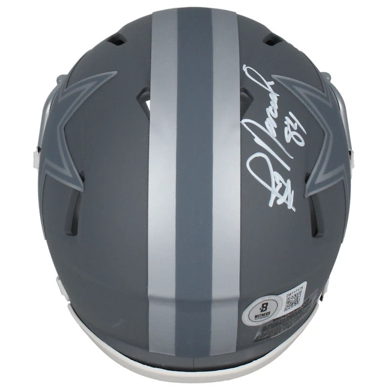 Jay Novacek Autographed/Inscribed "3x SB Champs" Dallas Cowboys Slate Speed Mini Helmet Beckett Witnessed