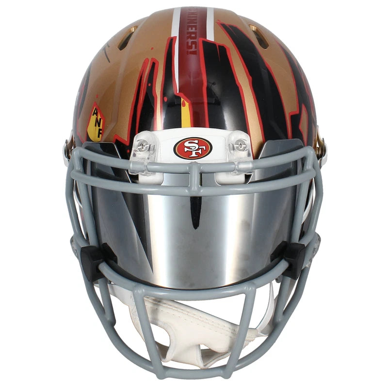 George Kittle Autographed San Francisco 49ers Custom Ripped Authentic Helmet W/ Visor Beckett Witnessed