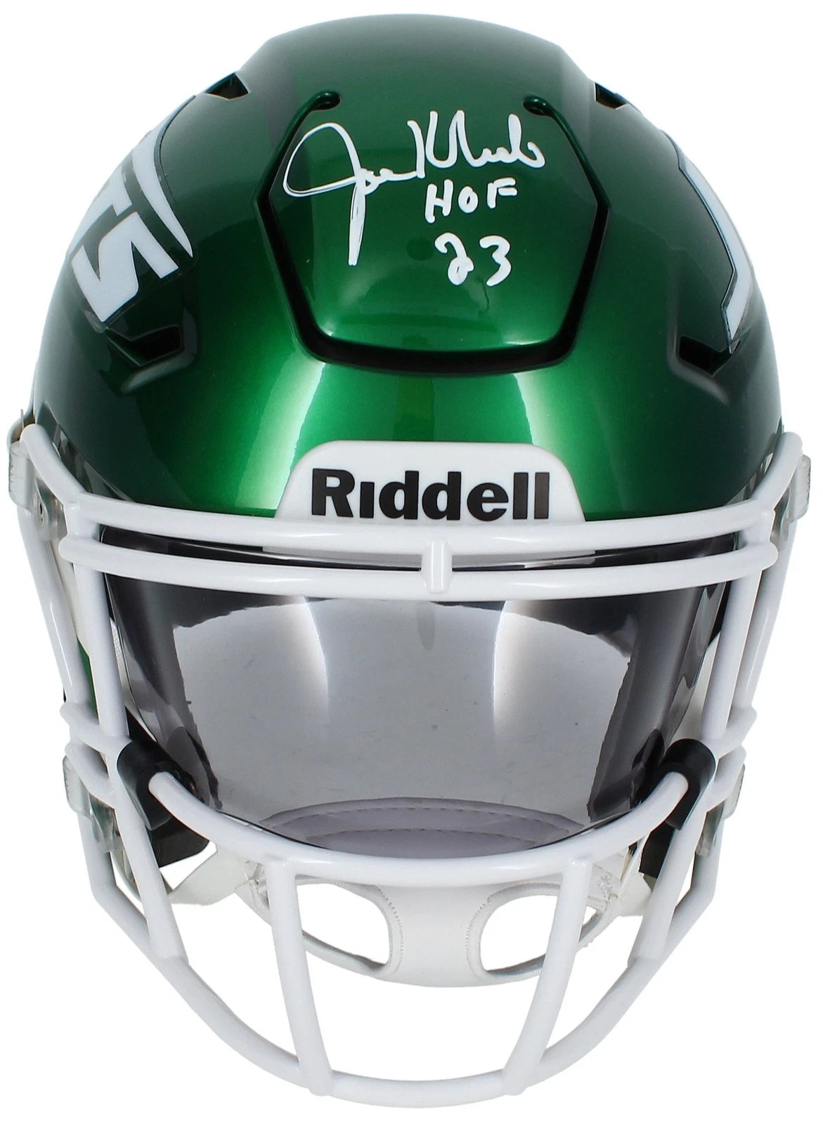 Joe Klecko Autographed/Inscribed "HOF 2023" New York Jets Speedflex Midi Helmet Beckett Witnessed