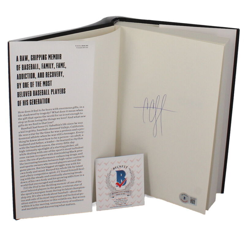 CC SABATHIA New York Yankees "Til The End" Auographed Book BECKETT