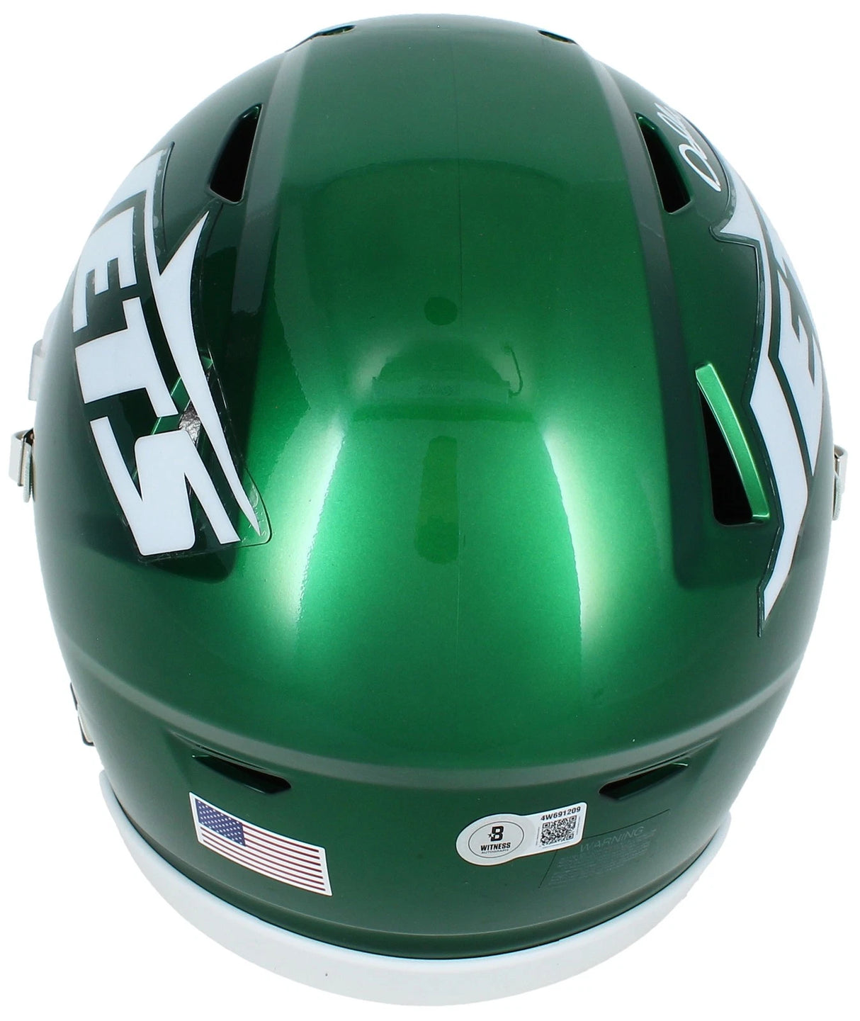 Darrelle Revis Autographed (in White) New York Jets Speedflex Midi Helmet Beckett Witnessed