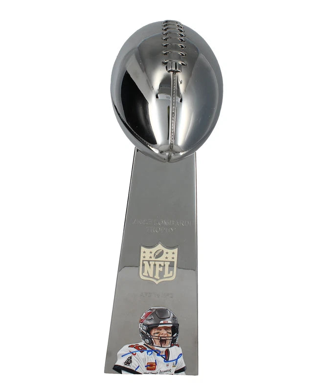 Tom Brady Autographed Tampa Bay Buccaneers Hand-Painted Cut Mini Lombardi Trophy LE 1/12