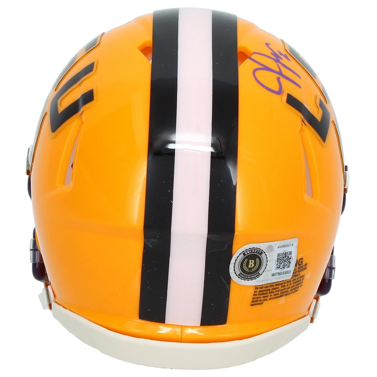 Justin Jefferson Autographed LSU Tigers Yellow Speed Mini Helmet Beckett Witnessed