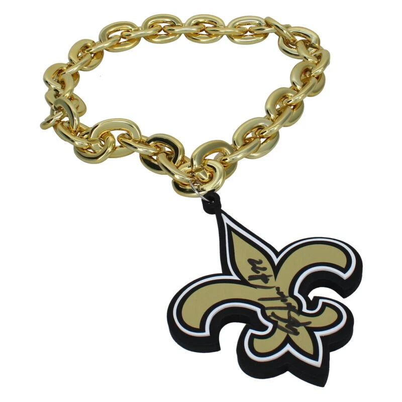 Rashid Shaheed Autographed New Orleans Saints New Orleans Saints Oversized Superfan Chain Necklace Beckett Witnessed