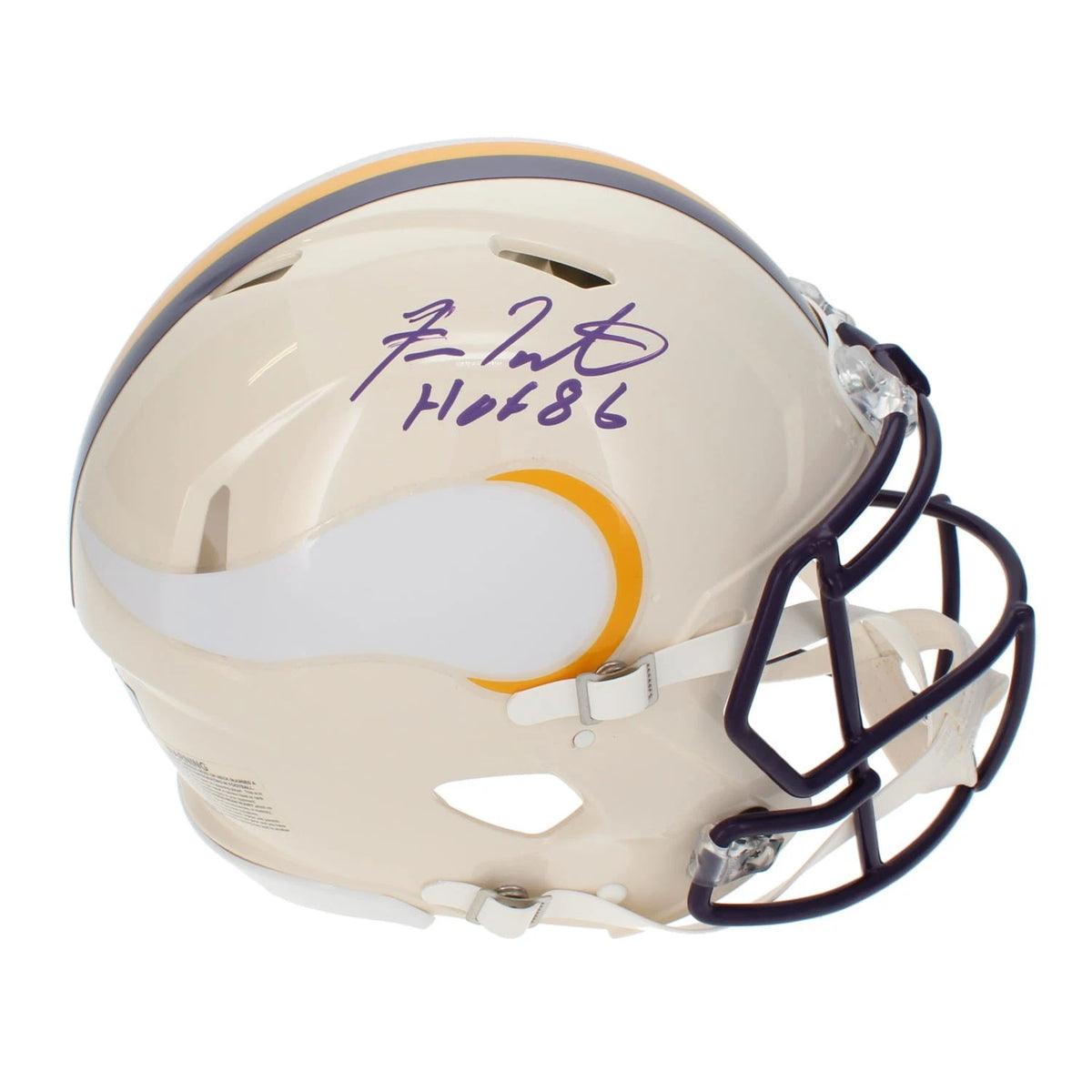 Fran Tarkenton Autographed/Inscribed "HOF 86" Minnesota Vikings RETRO Speed Authentic Helmet Beckett Witnessed