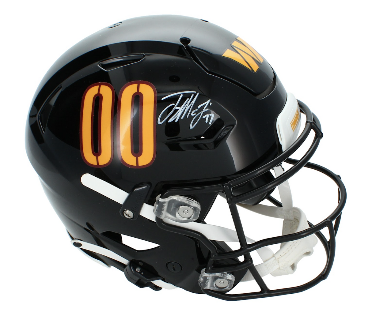 Terry McLaurin Autographed Washington Commanders Black 2022 Alternate Speedflex Authentic Helmet Beckett Witnessed