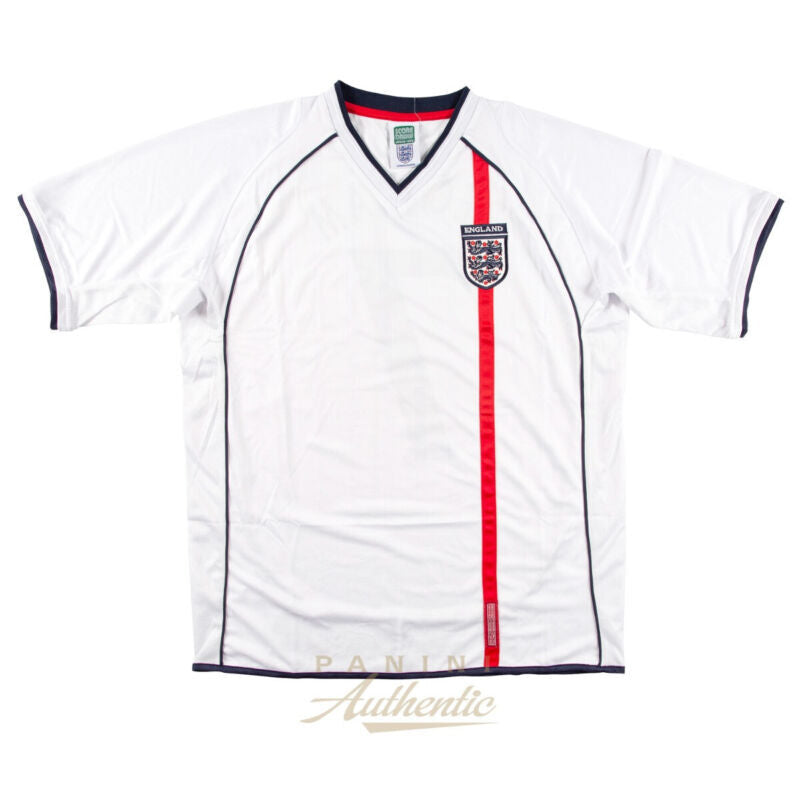 David Beckham Autographed England National Team Score Draw White #7 Jersey Panini