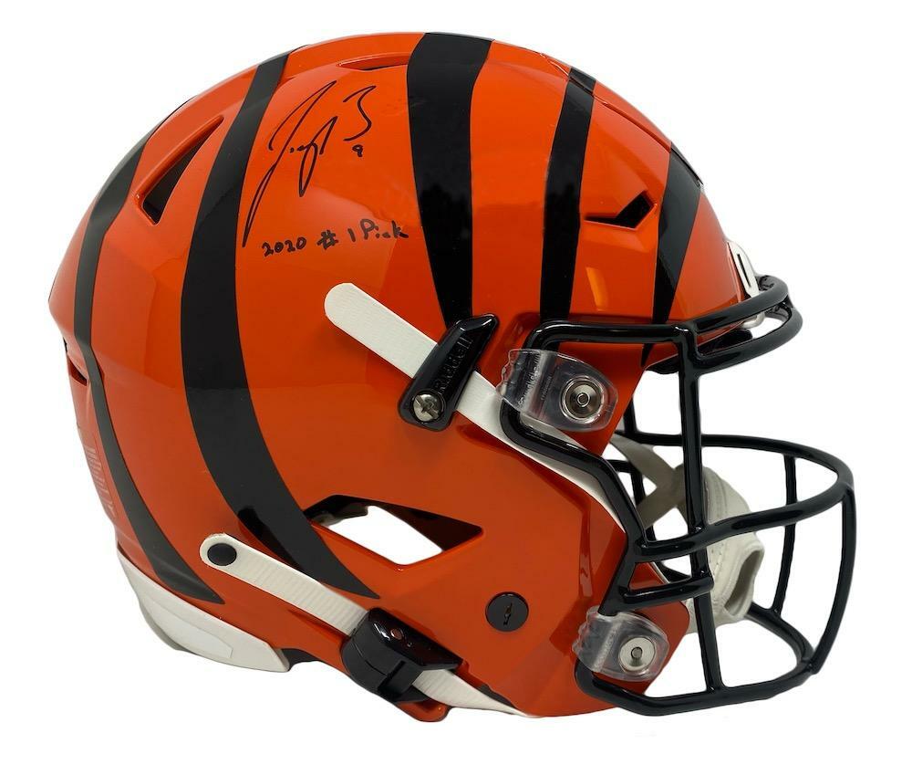 JOE BURROW Autographed/Inscribed "2020 #1 Pick" Cincinnati Bengals Speed Flex Authentic Helmet FANATICS