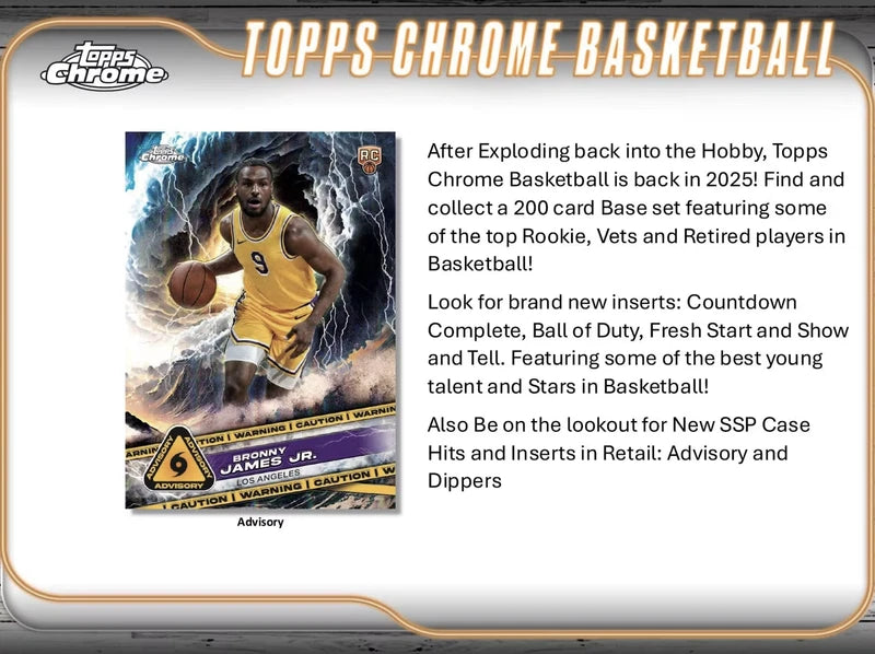 2024/25 Topps Chrome Mega NBA Basketball 8-Pack Monster Box Factory Sealed (7PK/BX, 6CDS/PK)