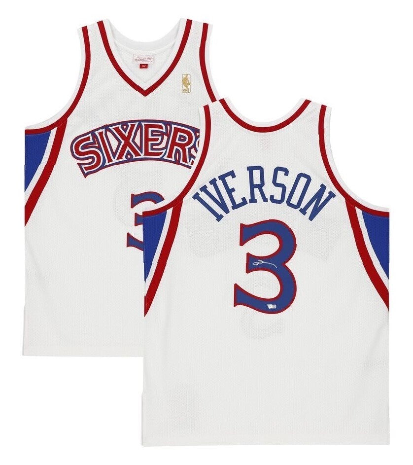 ALLEN IVERSON Autographed Philadelphia 76ers White Mitchell & Ness 96-97 Authentic Jersey FANATICS