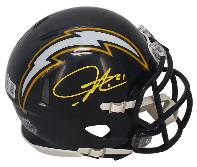 LaDainian Tomlinson Autographed (In Yellow) Chargers 1988-06 Throwback Speed Mini Helmet GTSM Witnessed
