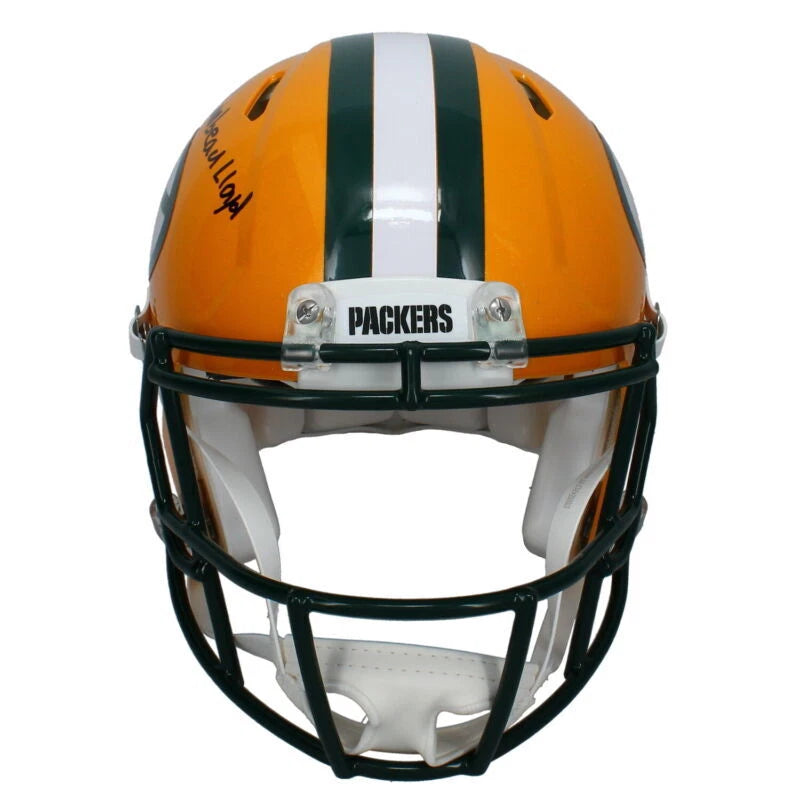 MarShawn Lloyd Autographed/Inscribed "#Lambeau Lloyd" Green Bay Packers Speed Authentic Helmet Beckett/GDL LE 1/32