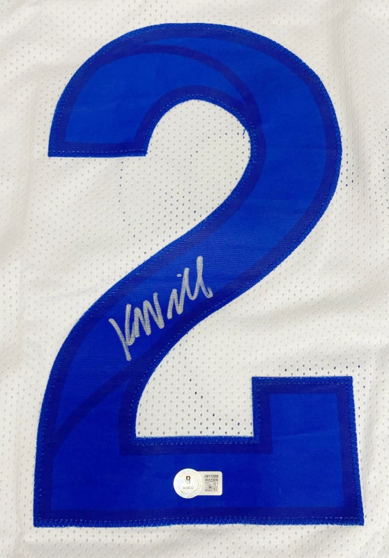 Kyren Williams Autographed Royal White #23 Custom Jersey Beckett Witnessed