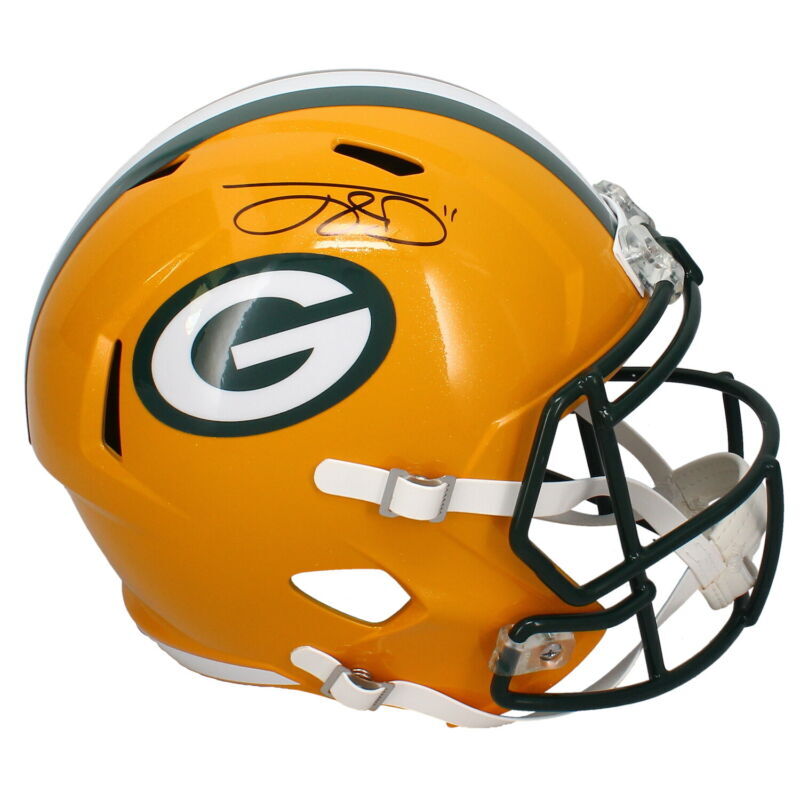 Jayden Reed Autographed Green Bay Packers Speed Full Size Helmet Beckett Witnessed
