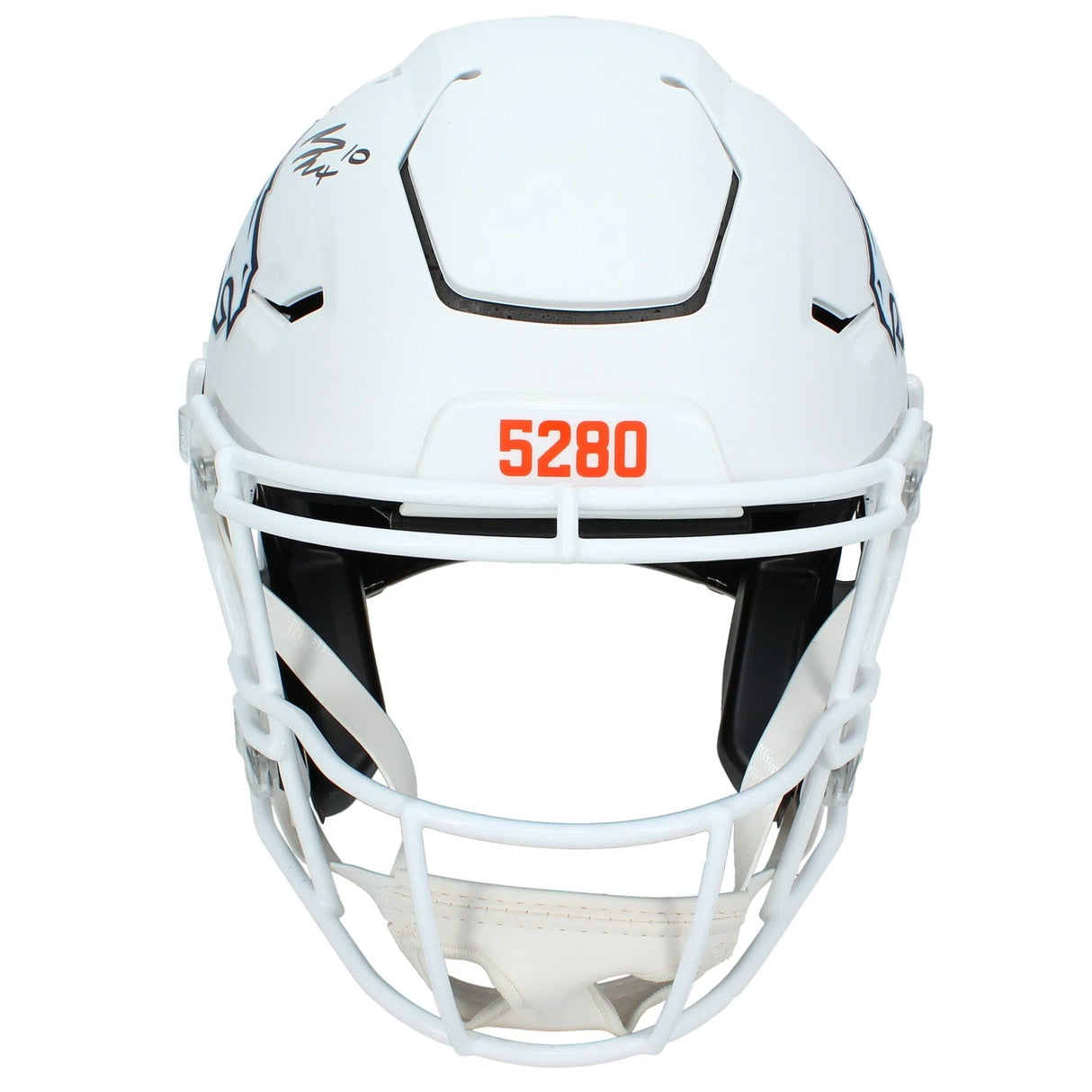 Bo Nix Autographed Denver Broncos White 2024 Alternate Speedflex Authentic Helmet Beckett Witnessed