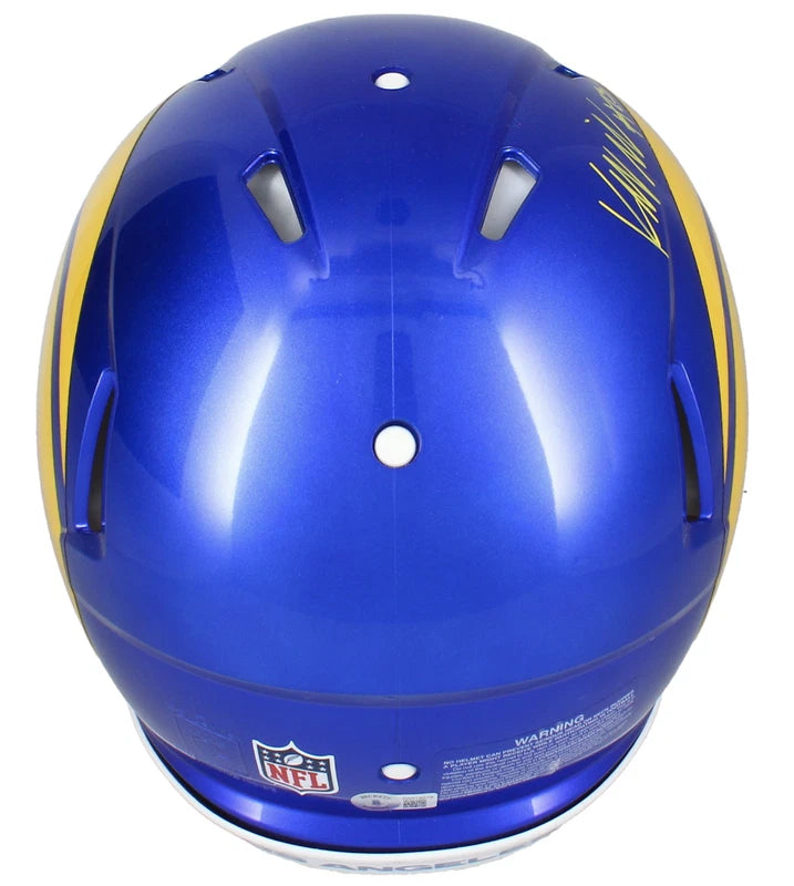 Kyren Williams Autographed (In Yellow) Los Angeles Rams Speed Authentic Helmet Beckett Witnessed