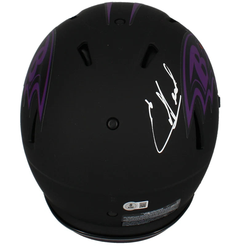 Ed Reed Autographed Baltimore Ravens Eclipse Speed Authentic Helmet Beckett Witnessed