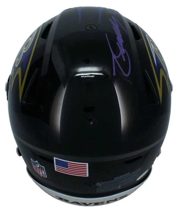 Zay Flowers Autographed Baltimore Ravens Speedflex Authentic Helmet JSA Witnessed