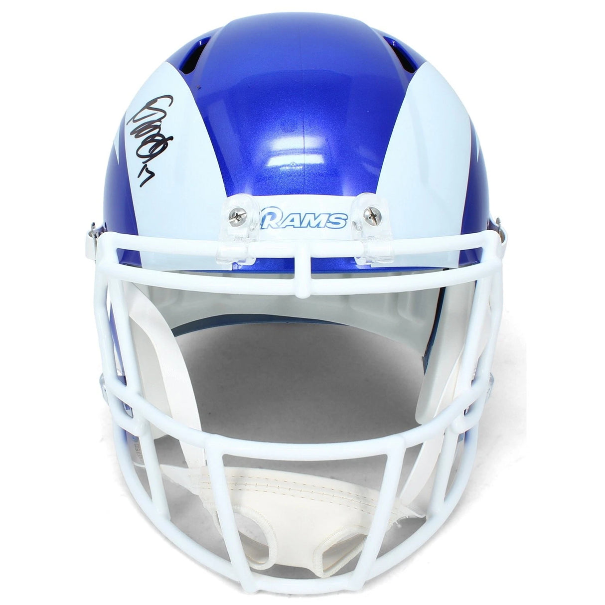 Davante Adams Autographed Los Angeles Rams White 2026 Alternate Fearsome White Speed Full Size Helmet JSA Witnessed