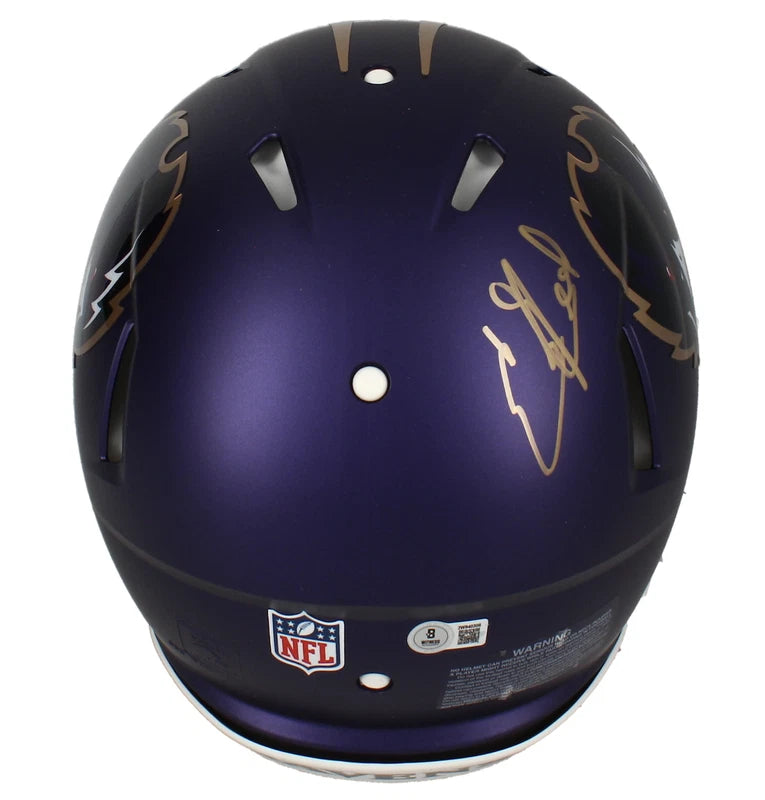 Ed Reed Autographed Baltimore Ravens Purple 2024 Alternate Speed Authentic Helmet Beckett Witnessed
