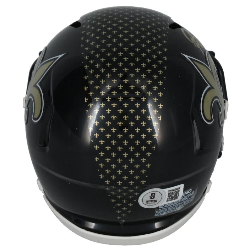 Rashid Shaheed Autographed New Orleans Saints Black 2022 Alternate Speed Mini Helmet Beckett Witnessed