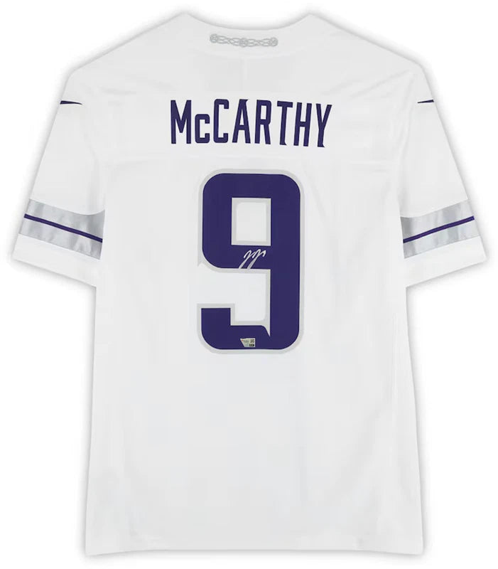 J.J. McCarthy Autographed Minnesota Vikings Nike Alternate White Nike Limited Jersey Fanatics