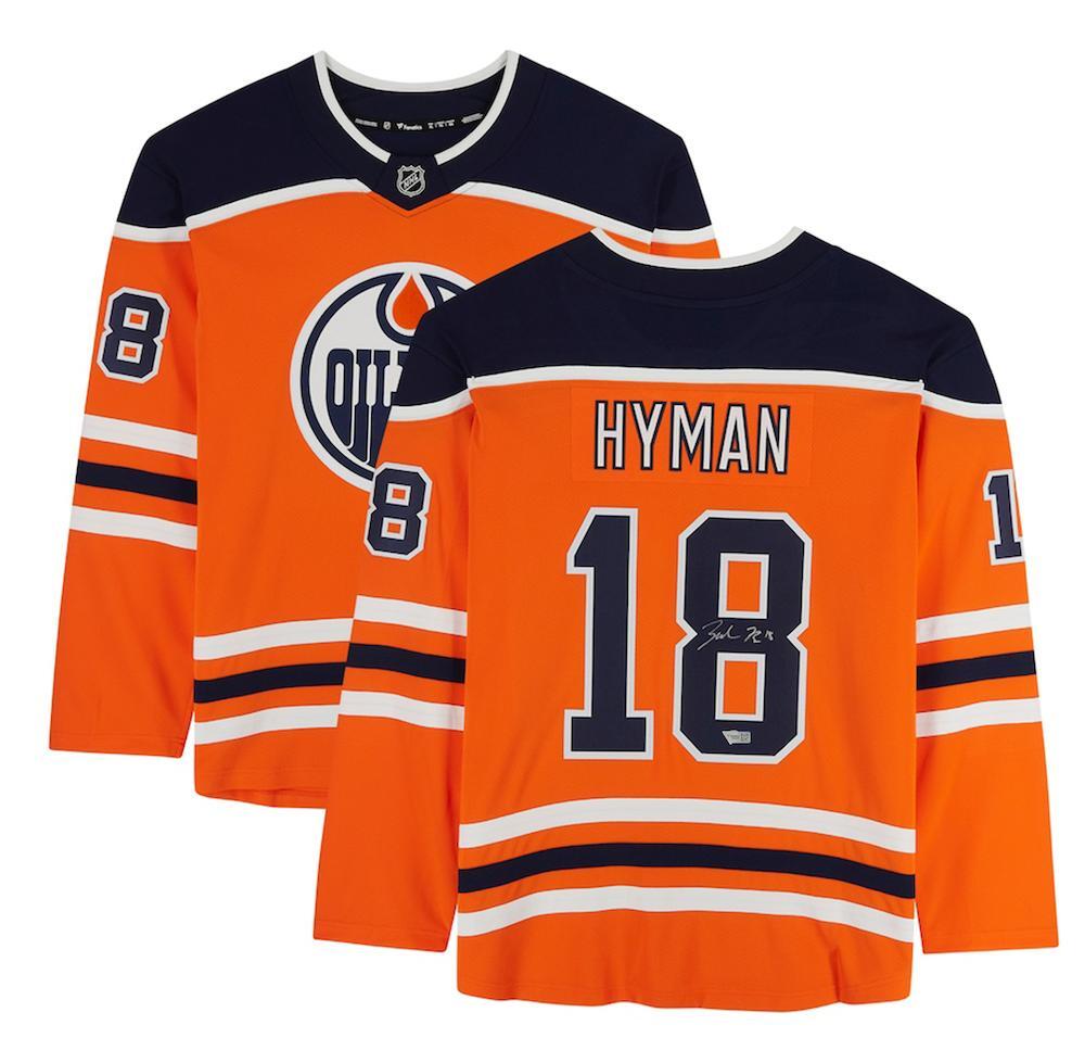 ZACH HYMAN Autographed Edmonton Oilers Orange Fanatics Breakaway Jersey FANATICS