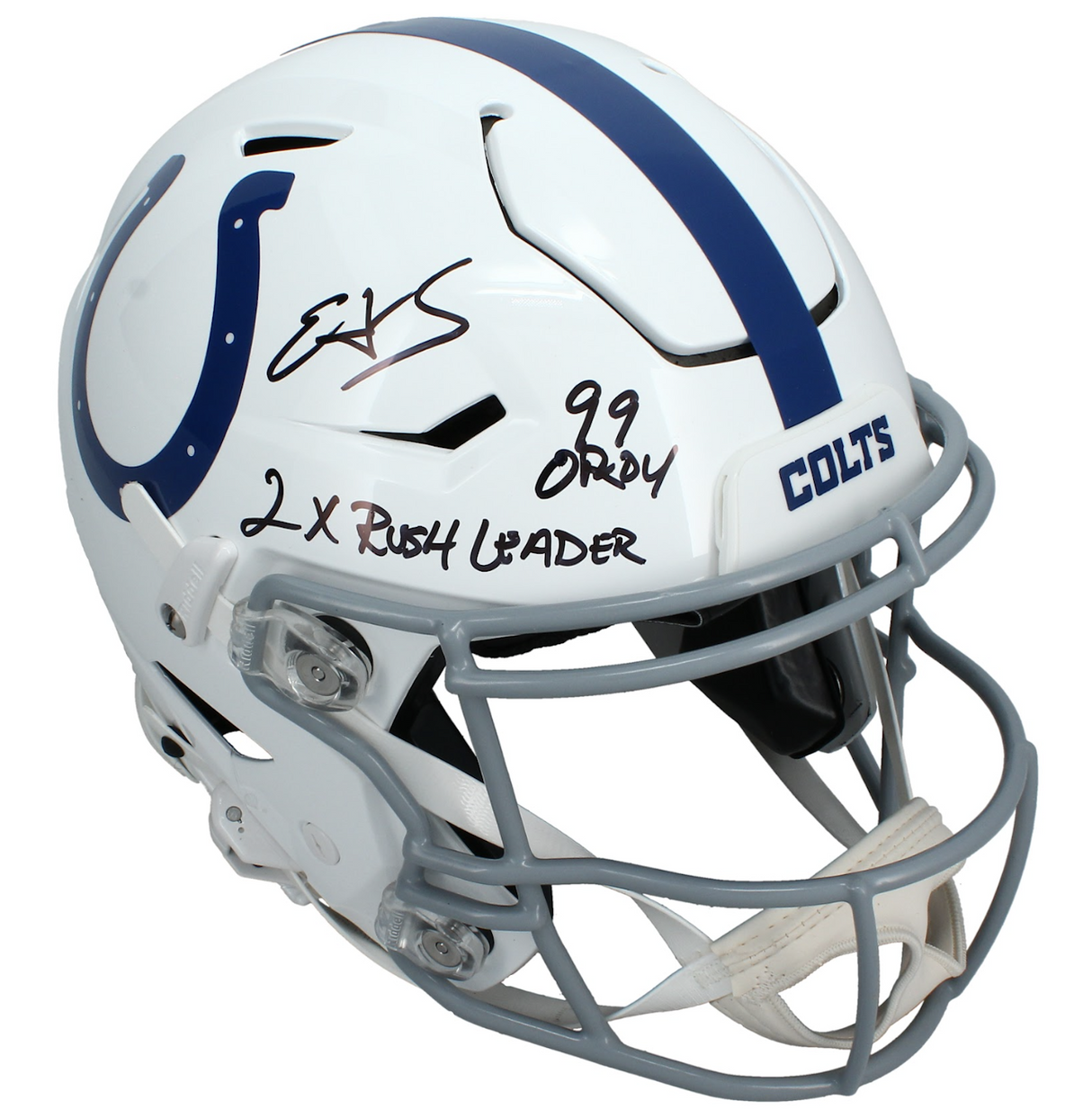 Edgerrin James Autographed/Dual-Inscribed "99 OROY, 2X Rushing Leader" Indianapolis Colts Speedflex Authentic Helmet Beckett Witnessed