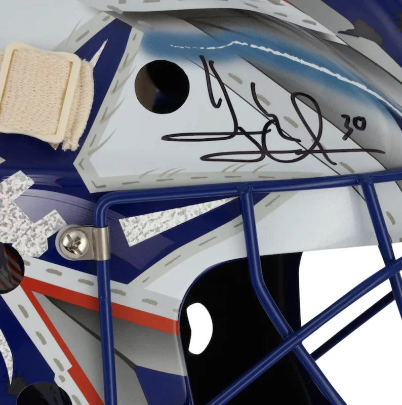 Henrik Lundqvist Autographed New York Rangers Statue of Liberty Replica Goalie Mask Fanatics