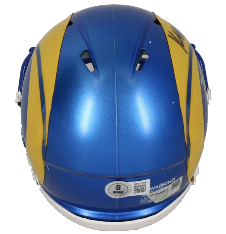 Kyren Williams/Puka Nacua Dual Autographed Los Angeles Rams Speed Mini Helmet Beckett/Fanatics