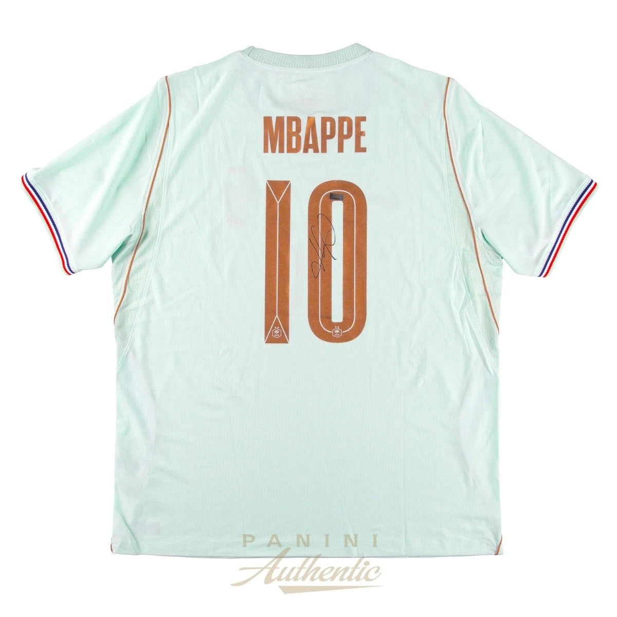 Kylian Mbappe Autographed 2026 France National Team Mint Green Replica Away Jersey Panini
