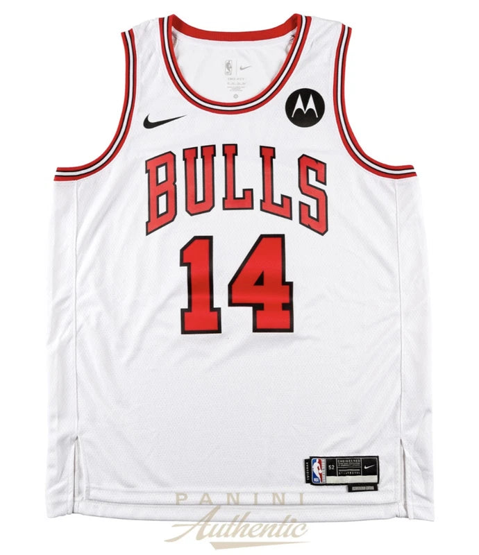 Matas Buzelis Autographed Chicago Bulls White Nike Association Edition Swingman Jersey Panini