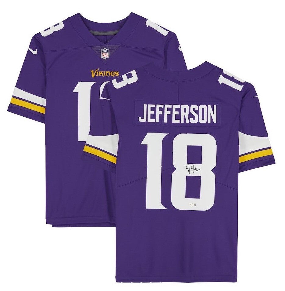 JUSTIN JEFFERSON Autographed Minnesota Vikings Purple Nike Limited Jersey FANATICS