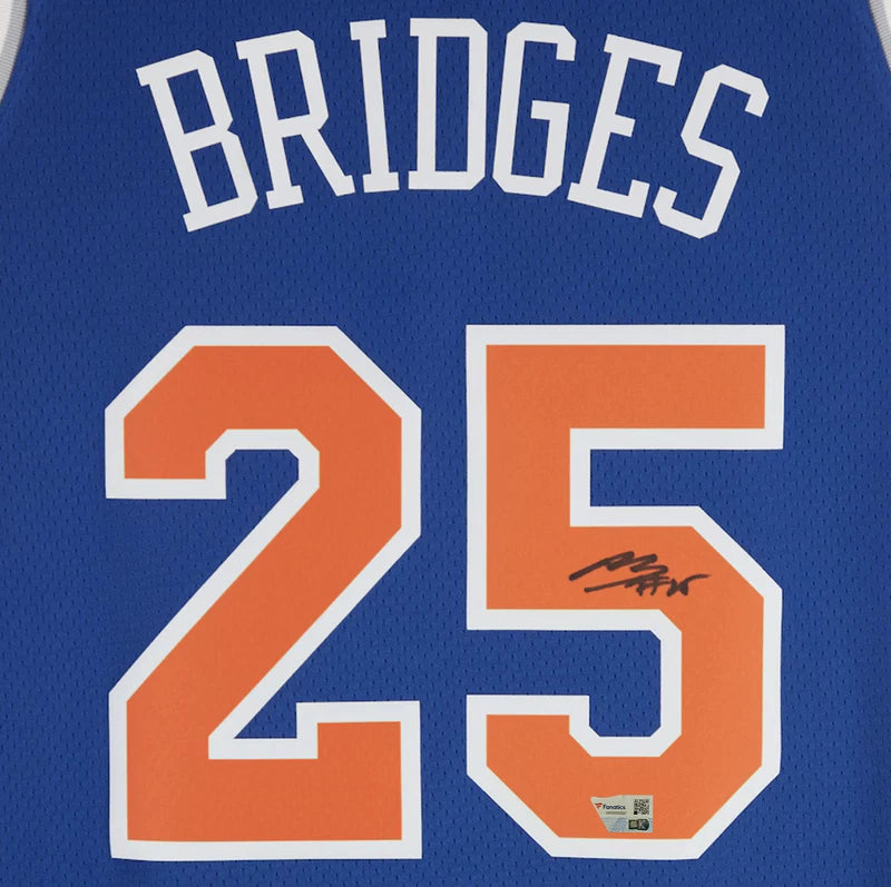 Mikal Bridges Autographed New York Knicks Nike Blue Icon Edition Swingman Jersey