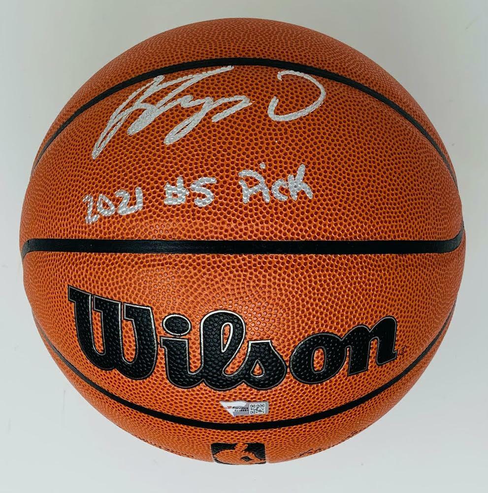JALEN SUGGS Orlando Magic Autographed/Inscribed "2021 #5 Pick" Wilson NBA Indoor/Outdoor Basketball FANATICS