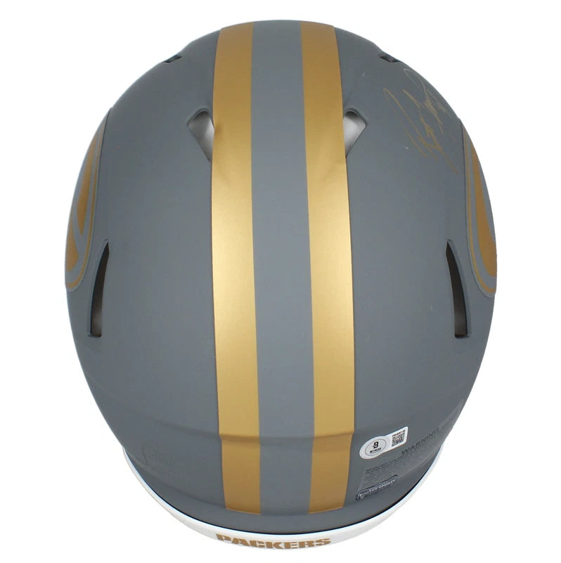 Brett Favre Autographed Green Bay Packers Slate Speed Authentic Helmet Beckett Witnessed