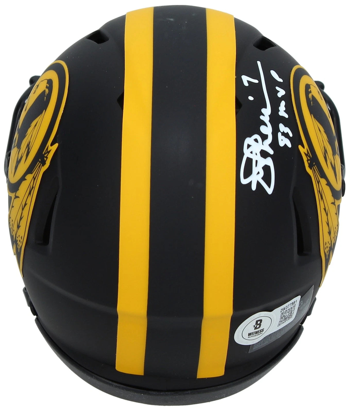 Joe Theismann Autographed/Inscribed "83 NFL MVP" Washington Redskins Eclipse Speed Mini Helmet Beckett Witnessed