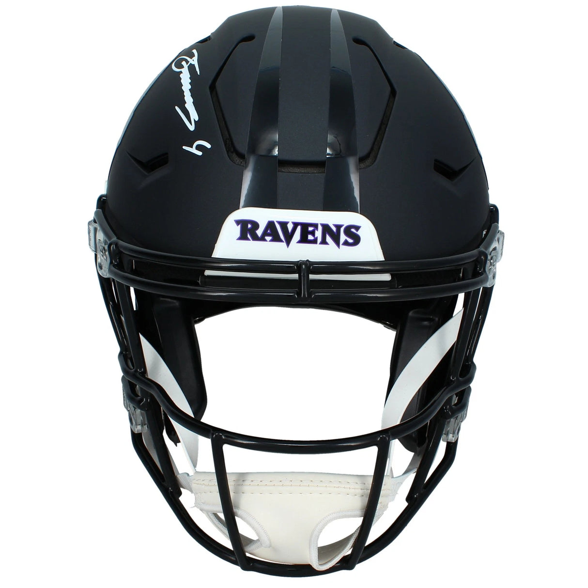 Zay Flowers Autographed Baltimore Ravens Black 2026 Alternate "Darkness" Speedflex Authentic Helmet Beckett Witnessed
